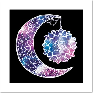 Cosmic Crescent Moon Posters and Art